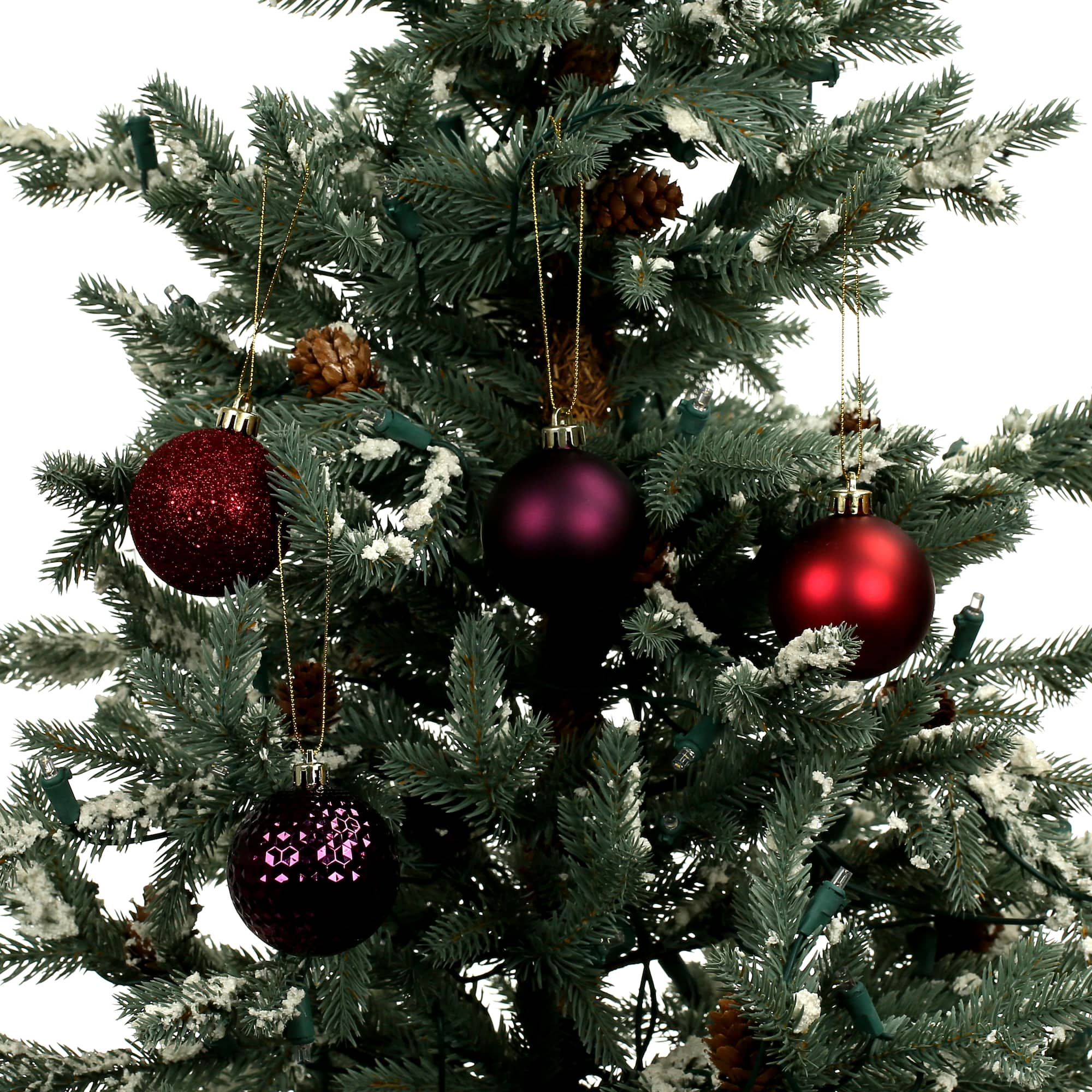 40 Pack 2" Berry Solid & Glitter Shatterproof Ball Ornaments by Ashland®